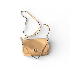 Coach Tan Leather Shoulder Bag with Chain Strap